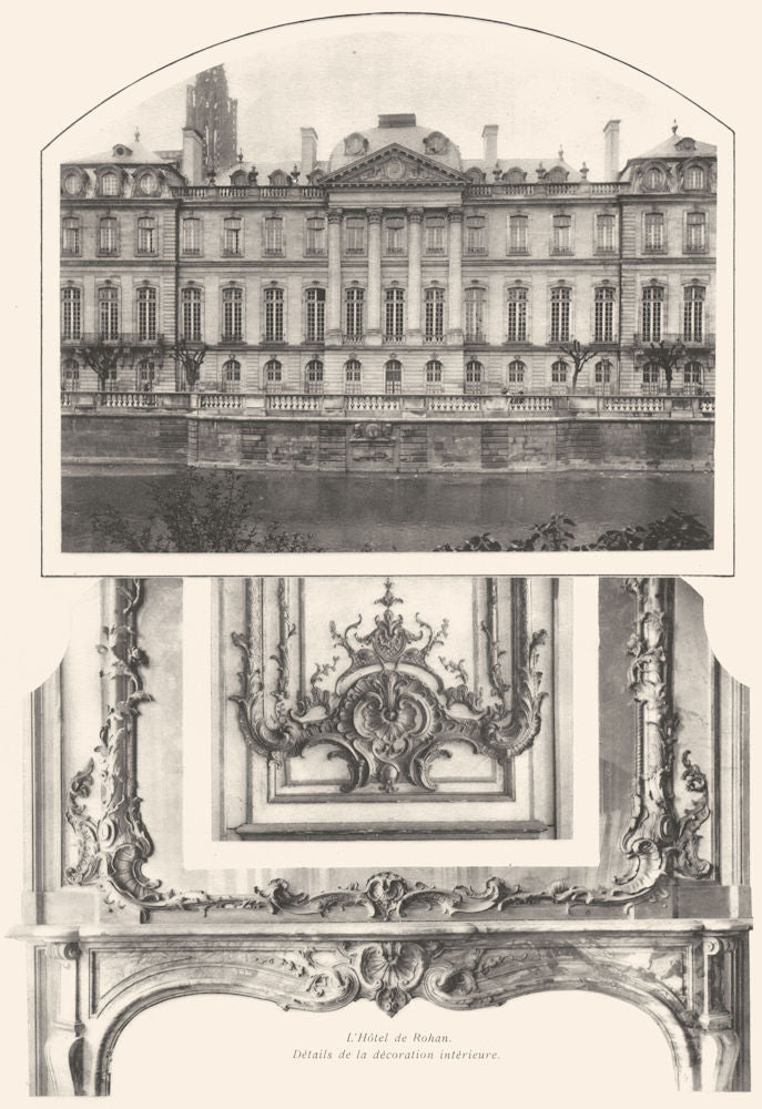 BAS-RHIN. L'Hôtel de Rohan. Détails de la décoration intérieure 1929 old print